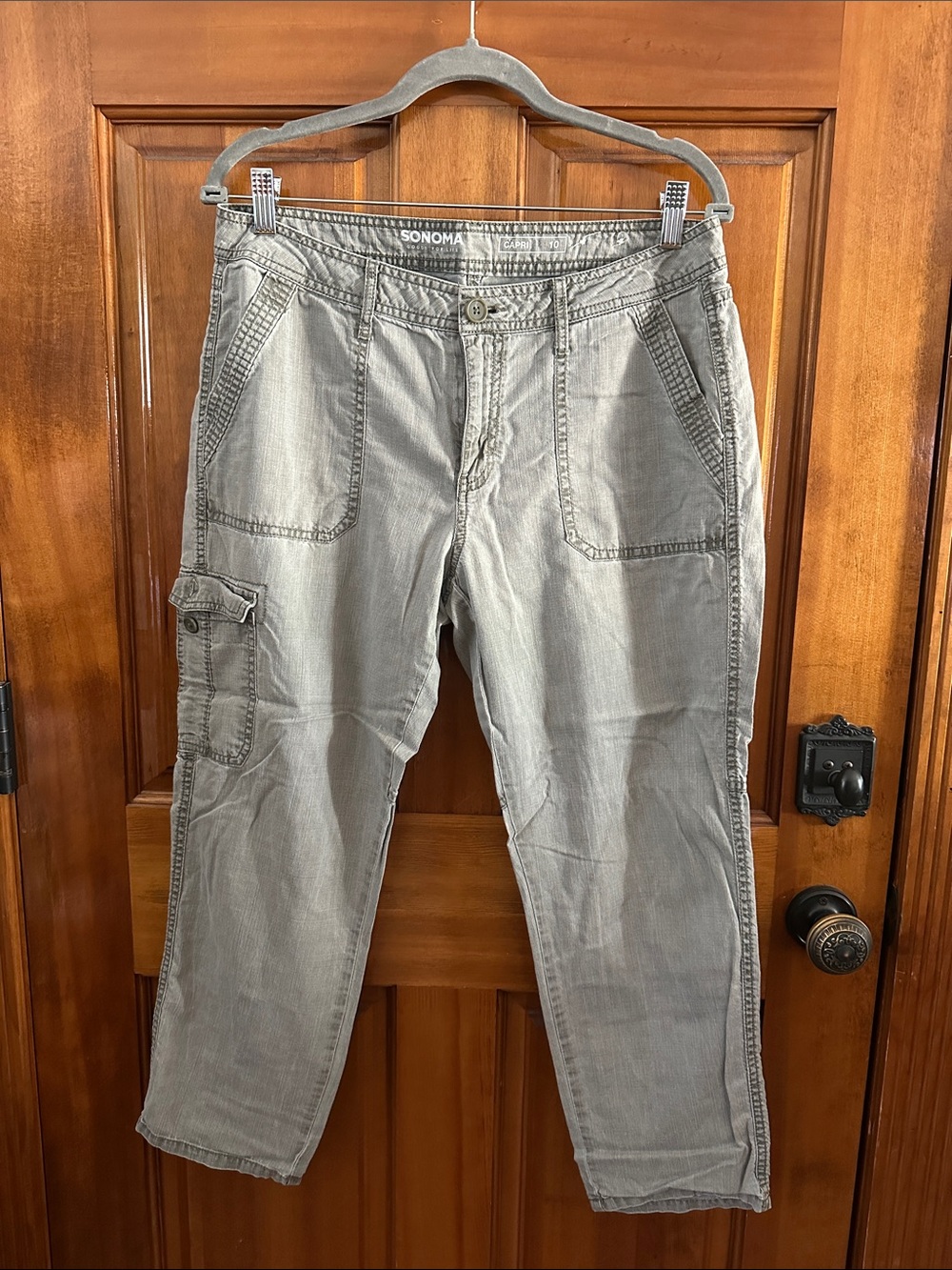 Sonoma Gray Men's Cargo Pants with Patch & Side Pockets